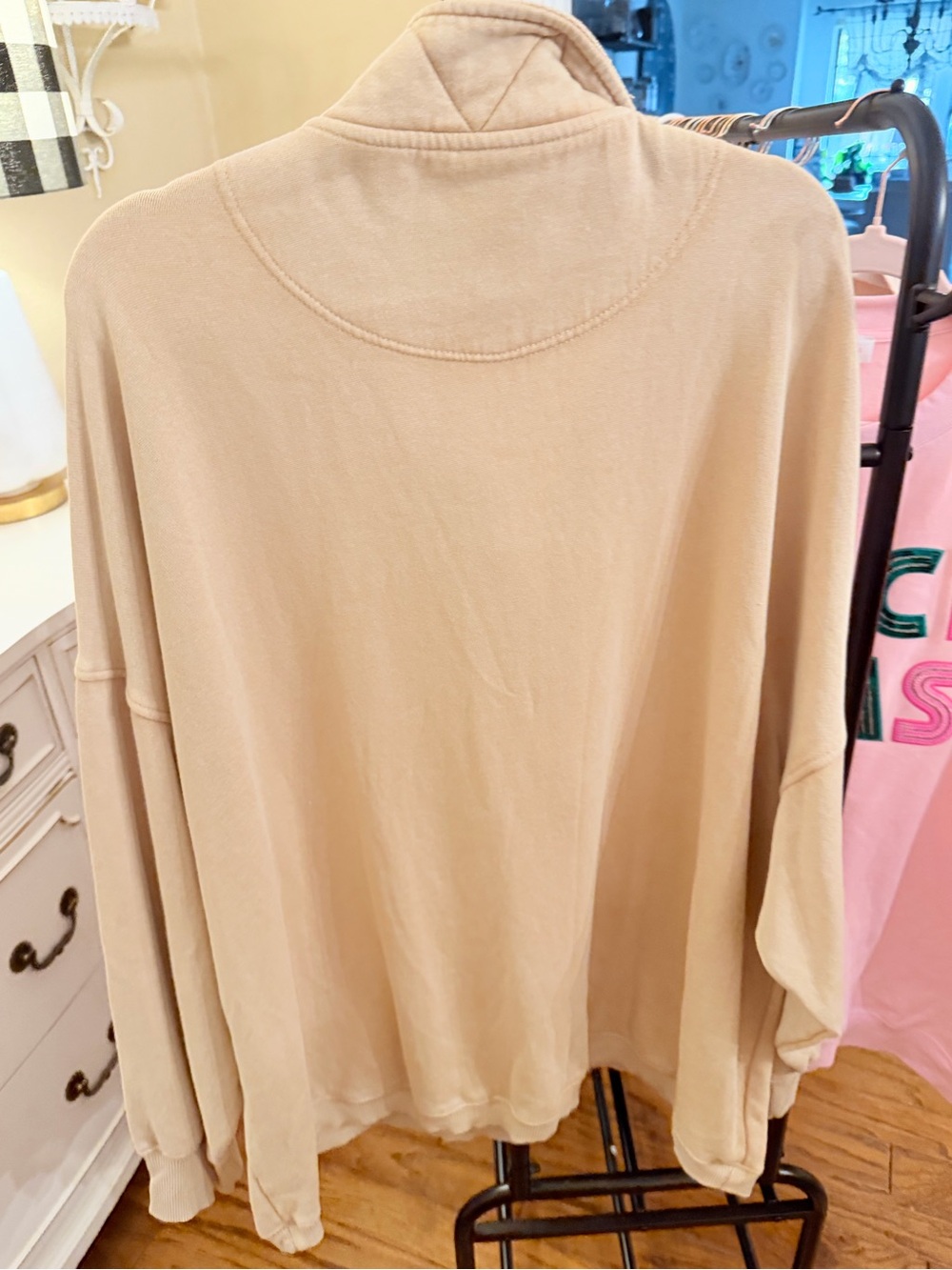 Aerie Cream Snap-Front Waffle Collar Pullover XXL/2X - Picture 6 of 7